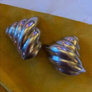 Big Shell Mexican sterling silver clip on earrings